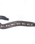 ExionPro Elegant Soft Padded Light Peach, Burgundy, Topaz Colored Crystal Browband