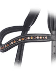 ExionPro Elegant Soft Padded Light Peach, Burgundy, Topaz Colored Crystal Browband