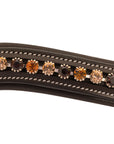 ExionPro Elegant Soft Padded Light Peach, Burgundy, Topaz Colored Crystal Browband