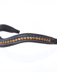 ExionPro Elegant Deep Curved Soft Padded Topaz Crystal Decorated Browband