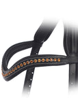 ExionPro Elegant Deep Curved Soft Padded Topaz Crystal Decorated Browband