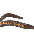 ExionPro Elegant Deep Curved Soft Padded Topaz Crystal Decorated Browband