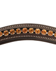 ExionPro Elegant Deep Curved Soft Padded Topaz Crystal Decorated Browband