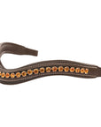 ExionPro Elegant Deep Curved Soft Padded Topaz Crystal Decorated Browband