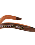ExionPro Elegant Deep Curved Soft Padded Olivine, Violet Colored Crystal Browband