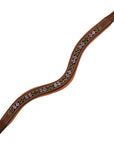 ExionPro Elegant Deep Curved Soft Padded Olivine, Violet Colored Crystal Browband