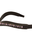 ExionPro Elegant Deep Curved Soft Padded Tanzanite, Violet Colored Crystal Decorated Browband