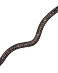 ExionPro Elegant Deep Curved Soft Padded Tanzanite, Violet Colored Crystal Decorated Browband