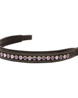 ExionPro Elegant Deep Curved Soft Padded Tanzanite, Violet Colored Crystal Decorated Browband
