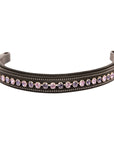 ExionPro Elegant Deep Curved Soft Padded Tanzanite, Violet Colored Crystal Decorated Browband