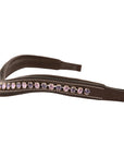 ExionPro Elegant Deep Curved Soft Padded Tanzanite, Violet Colored Crystal Decorated Browband