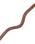 ExionPro Elegant Deep Curved Soft Padded Tanzanite, Violet Colored Crystal Decorated Browband