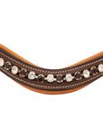 ExionPro Elegant Soft Padded Clear Crystal, Burgundy Colored Crystal Browband