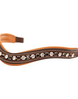 ExionPro Elegant Soft Padded Clear Crystal, Burgundy Colored Crystal Browband