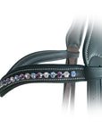 ExionPro Elegant Soft Padded Fuchsia, Light Rose, Tanzanite Colored Crystal Browband