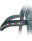 ExionPro Elegant Soft Padded Fuchsia,Crystal Aurore Boreale, Olivine Colored Crystal Browband
