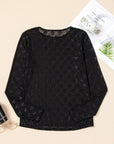 Bow Mesh Long Sleeve Top
