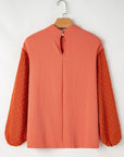 June Swiss Dot Balloon Sleeve Loose Blouse