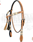 Western Horse Headstall Tack Bridle American Leather Braided Oil Hilason