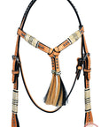 Western Horse Headstall Tack Bridle American Leather Braided Oil Hilason