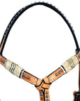 Western Horse Headstall Tack Bridle American Leather Braided Oil Hilason