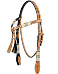 Western Horse Headstall Tack Bridle American Leather Braided Oil Hilason