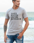 Save Water Drink Bourbon Crew Neck Mens Tee