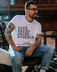 Save Water Drink Bourbon Crew Neck Mens Tee