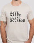 Save Water Drink Bourbon Crew Neck Mens Tee