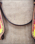 HILASON Western Horse Leather Headstall & Breast Collar Tack Set Flame