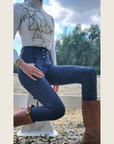 Navy Silicone Grip Breeches with Belt Loops