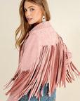 Studded Fringe Open Western Jacket