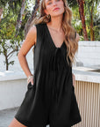 Lylah Pintuck Sleeveless Loose Romper