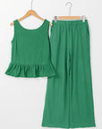 Teresa Ribbed Ruffle Tank Top and Pants Set