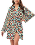 Colorado Aztec Women's Belted Satin Feel Dressing Lounge Robe