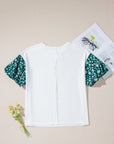 Aileen Floral Puff Sleeve Oversized Top