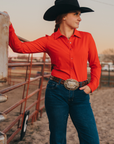 RED PERFORMANCE RODEO SHIRT