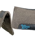 Gray Wool Saddle Pad with Black Leather & Turquoise Stitching