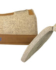 Natural Beige 100% Pressed Wool Saddle Pad with Blue Stitching