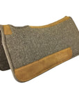 Chocolate Grey 100% Pressed Wool Saddle Pad with Brown Stitching