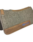 Chocolate Grey 100% Pressed Wool with Blue Stitching