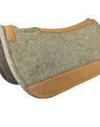 Natural Beige 100% Pressed Wool Saddle Pad with Brown Stitching