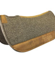 Chocolate Grey 100% Pressed Wool Ultimate Trail Saddle Pad with Brown Stitching
