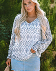 Haven Puff Sleeve V Neck Blouse