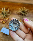 Large Sterling Silver Concho Earrings with Kingman Turquoise – Made in the USA