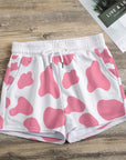Pink Cow print All-Over Print Women's Casual Shorts