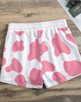 Pink Cow print All-Over Print Women's Casual Shorts