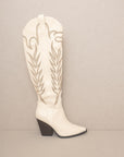 The Out West Tall Cowboy Boot in Cream