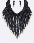 The Azure Shell Tip Wooden Necklace