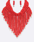 The Azure Shell Tip Wooden Necklace